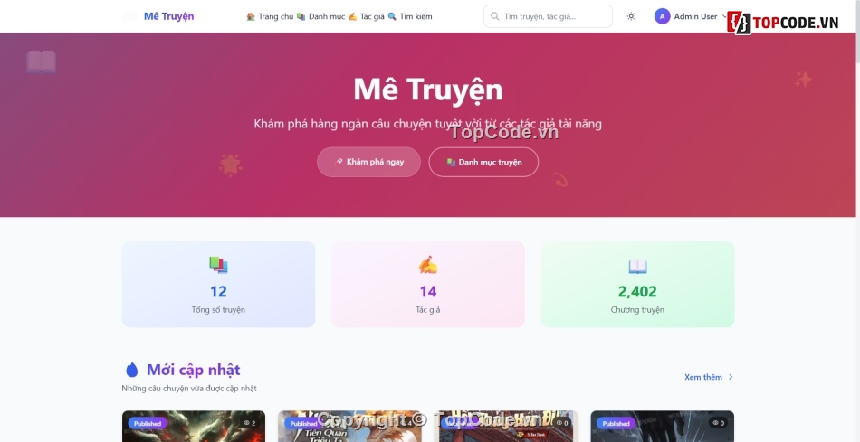 website đọc truyện,nền tảng truyện VIP,CMS quản trị truyện,tích hợp thanh toán,giao diện responsive,tối ưu SEO truyện